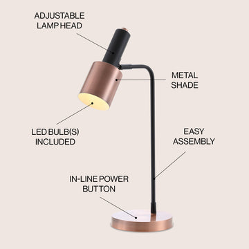 Brady 22" Metal LED Task Table Lamp - JONATHAN Y